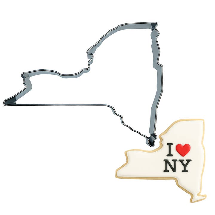 CookieCutter.com - Wholesale Cookie Cutter - State Of New York Tin Cookie Cutter 4 in B1792