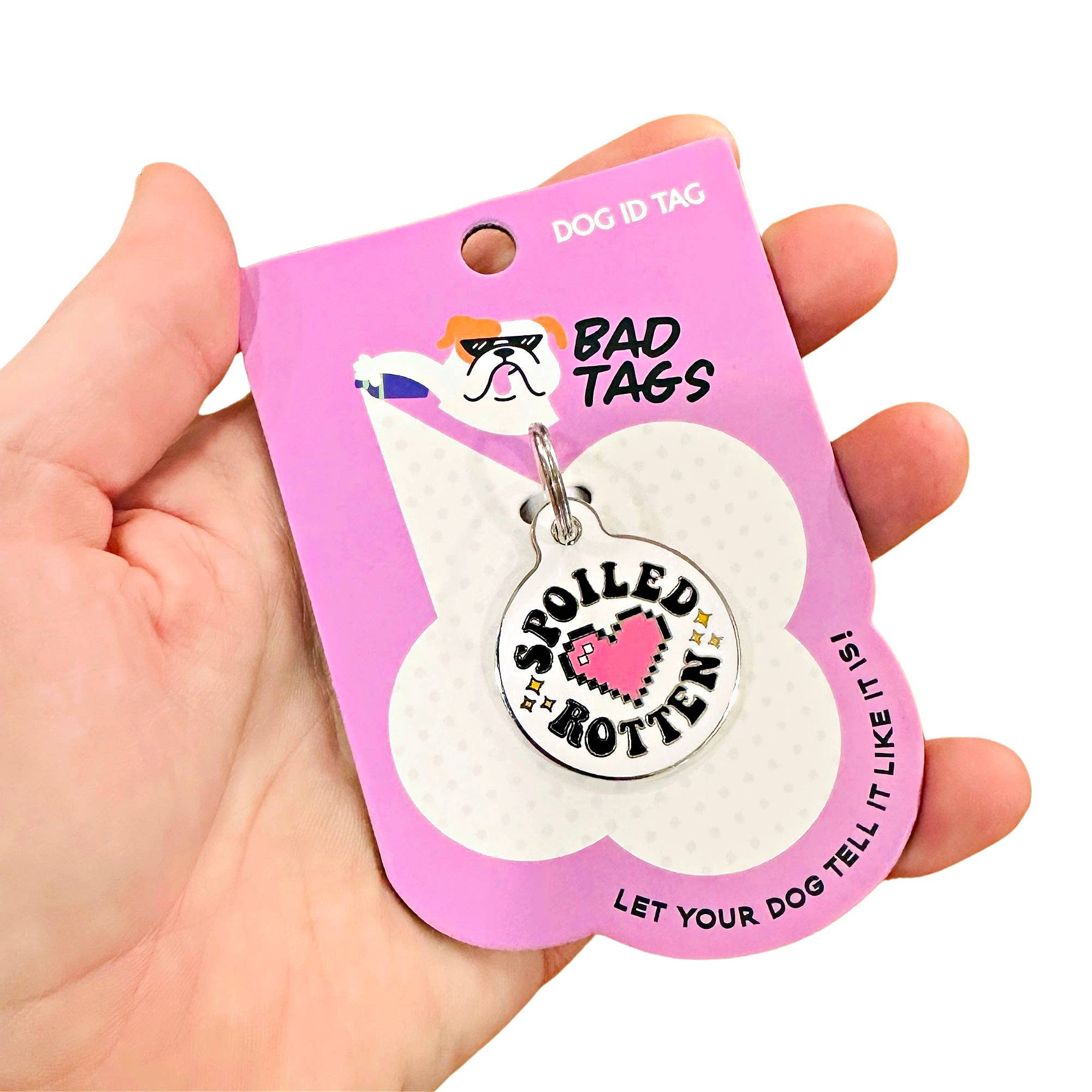 Bad Tags – wholesale Pet identification tag – Cat/dog – Enamel Dog Tag with Scannable ID - Spoiled Rotten 3