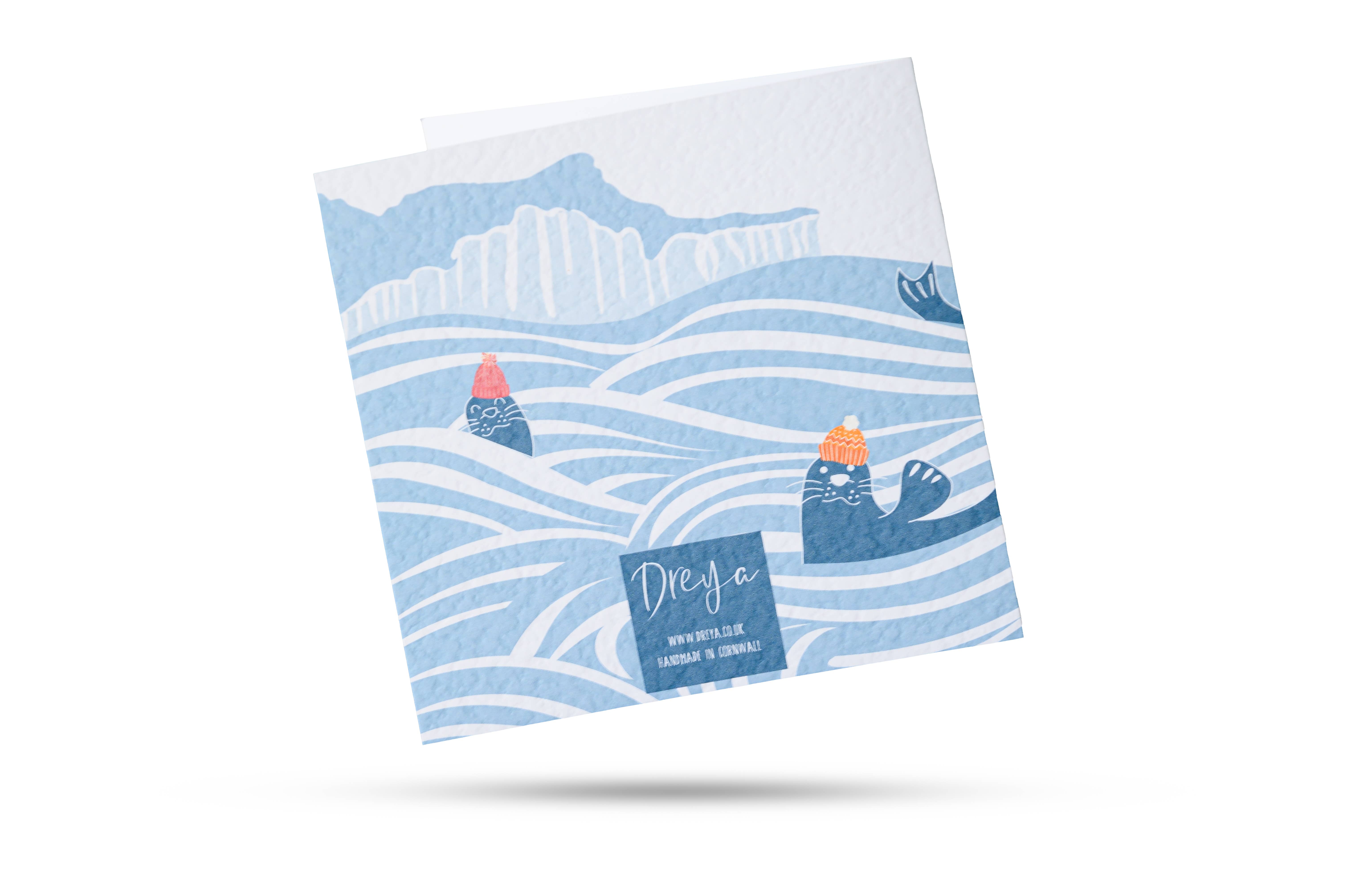 Dreya Glass – Engroshandel Hverdagshilsen kort – Seal - lykønskningskort med smeltet glas gave1