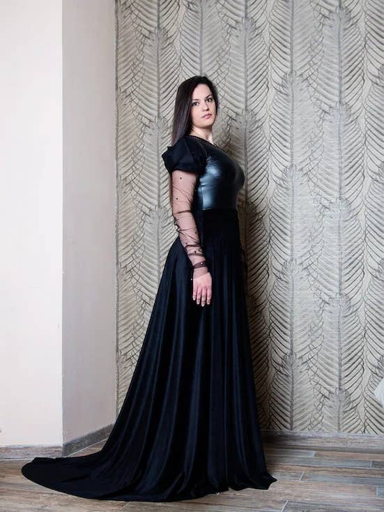 Goth Wedding Dress, Leather Gothic Formal Dress for wholesale by RALELE EOOD