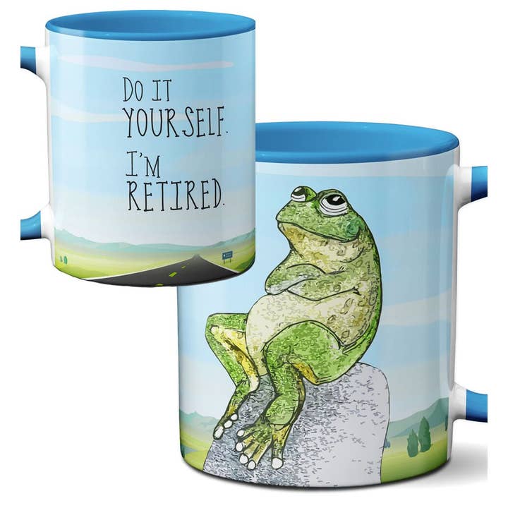 Tasse bleu grenouille à la retraite pour la vente par Pithitude