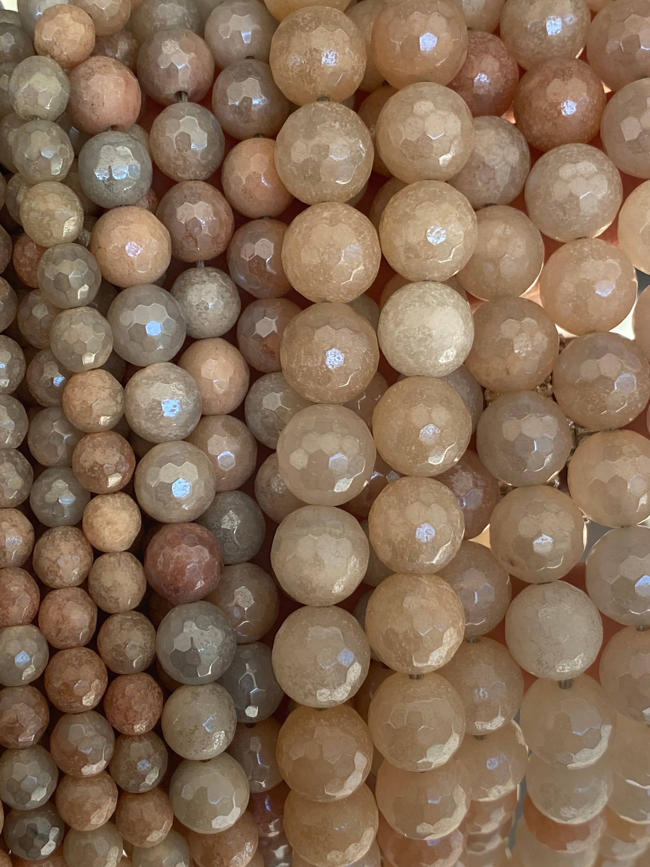 The Bead Bazaar - Wholesale Beads - Sunstone Beads For Jewelry Making, Iridescent Pink Gemstone Beads, Pastel Pink Faceted Beads, Light Pink Sunstone Bulk Wholesale Mala Beads4