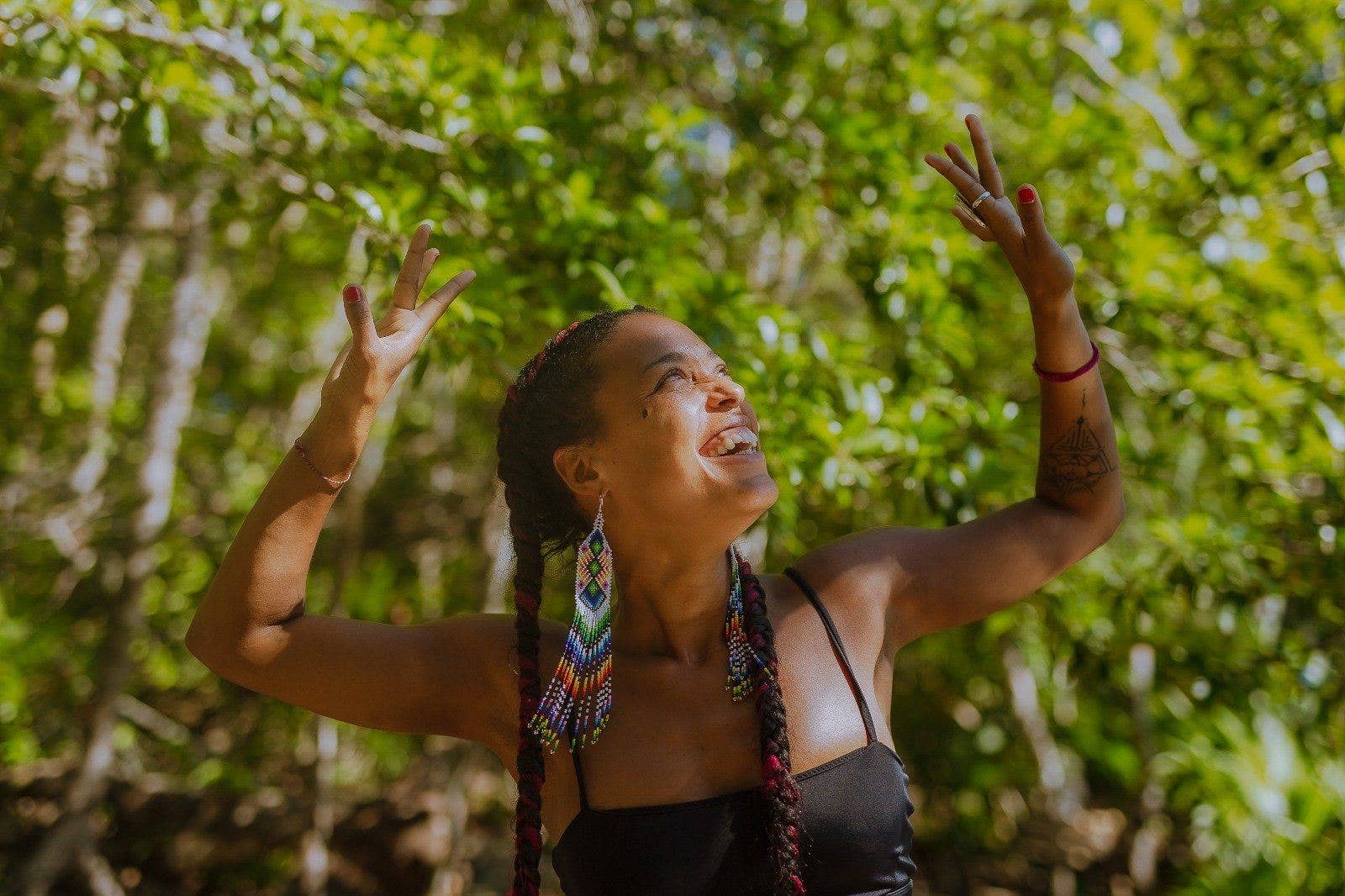 Mother Sierra - Wholesale Tassel Earrings - 
Kaleidoscope - Long Native Beaded Earrings2