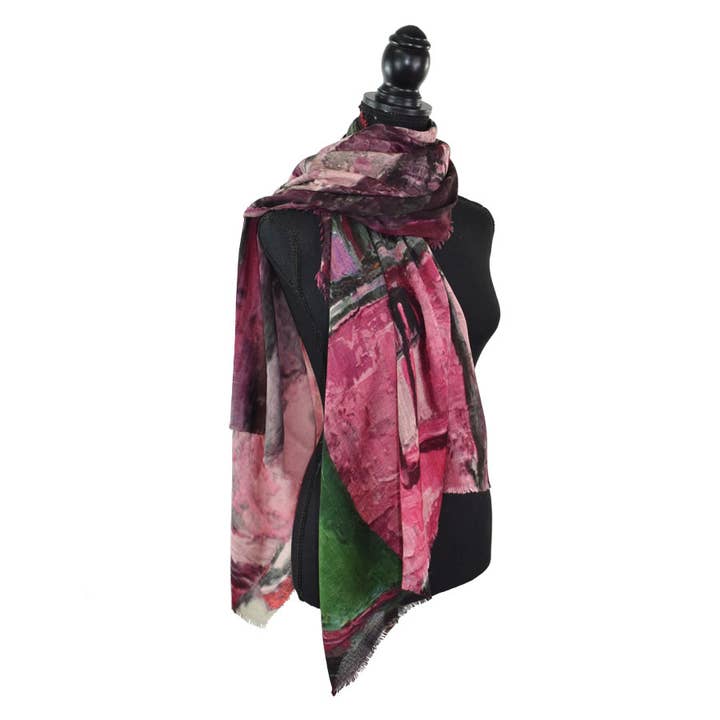 Dupatta Designs - Wholesale Scarf - Women's - Fiddler's Roof Painterly Wool Scarf1