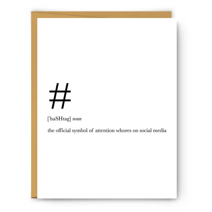 Hashtag Social Media Definition - Everyday Card for wholesale by Footnotes