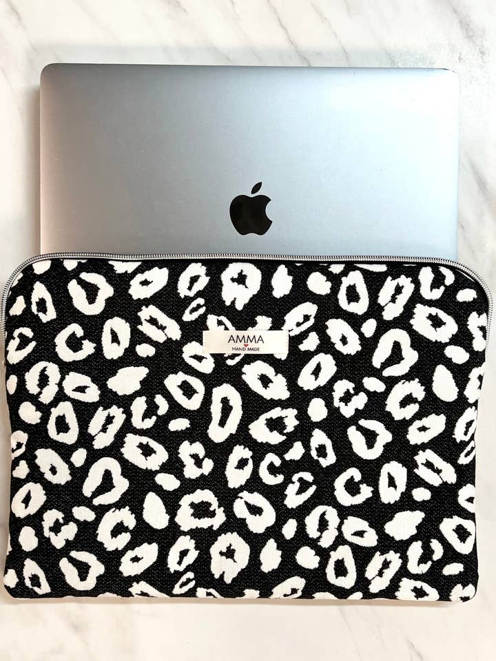 Jacquard-Stoff Laptop-Hülle - Schwarze Panthera für den Großhandel von AMMA