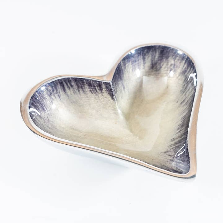 Brushed Silver Heart Dish XS 10 cm for wholesale by Tilnar Art