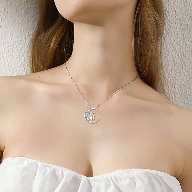 Syrrios Gifts LLC - Wholesale Pendant/Charm Necklace - Mom Daughter Moon Necklace Pendant - I Love You to the Moon6