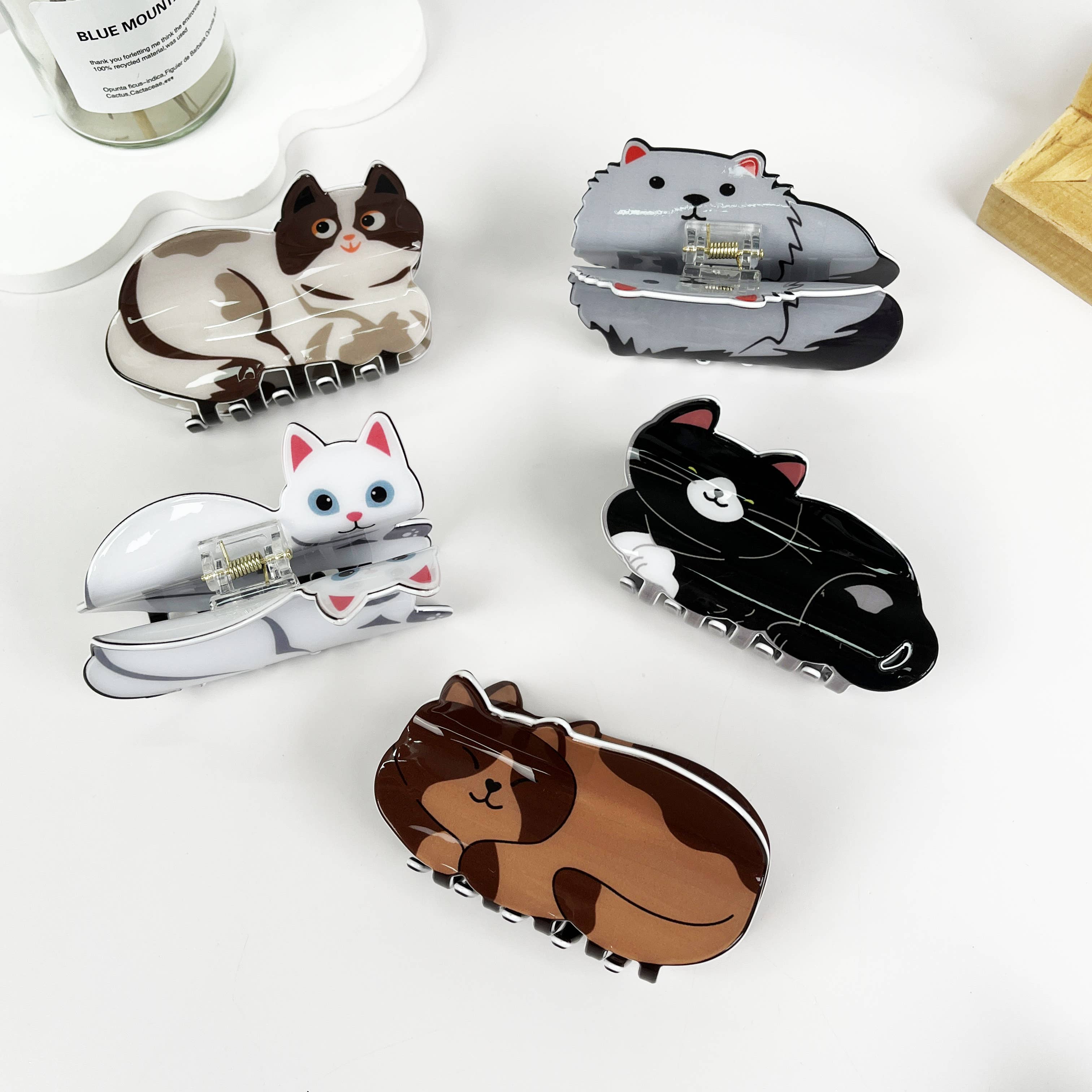 mildstyles - Venta al por mayor Horquilla para el pelo - Mujer - Clip de garra para cabello con diseño de gato7