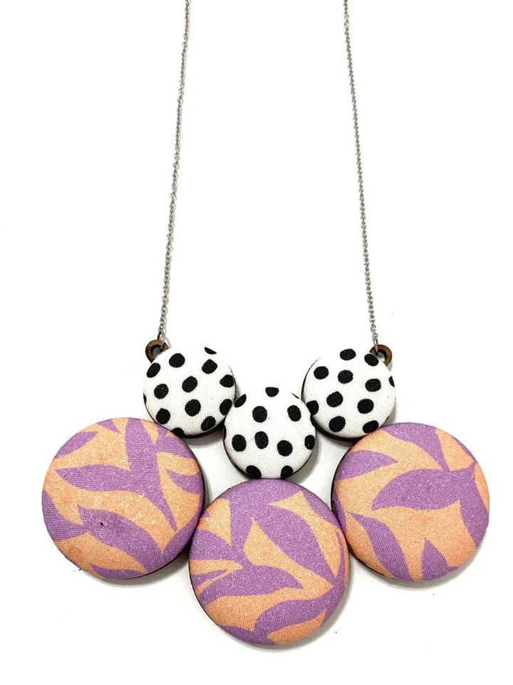 Azúcar Ketting - Lavendel Koraal Stippen voor wholesale door Botón de Azúcar