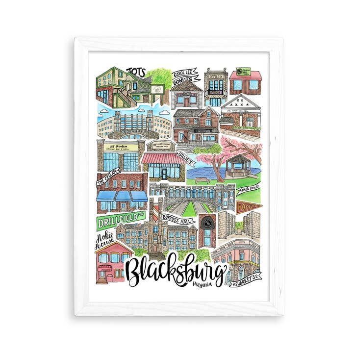 Blacksburg, VA konsttryck för wholesale av Mad Kitchen Co.