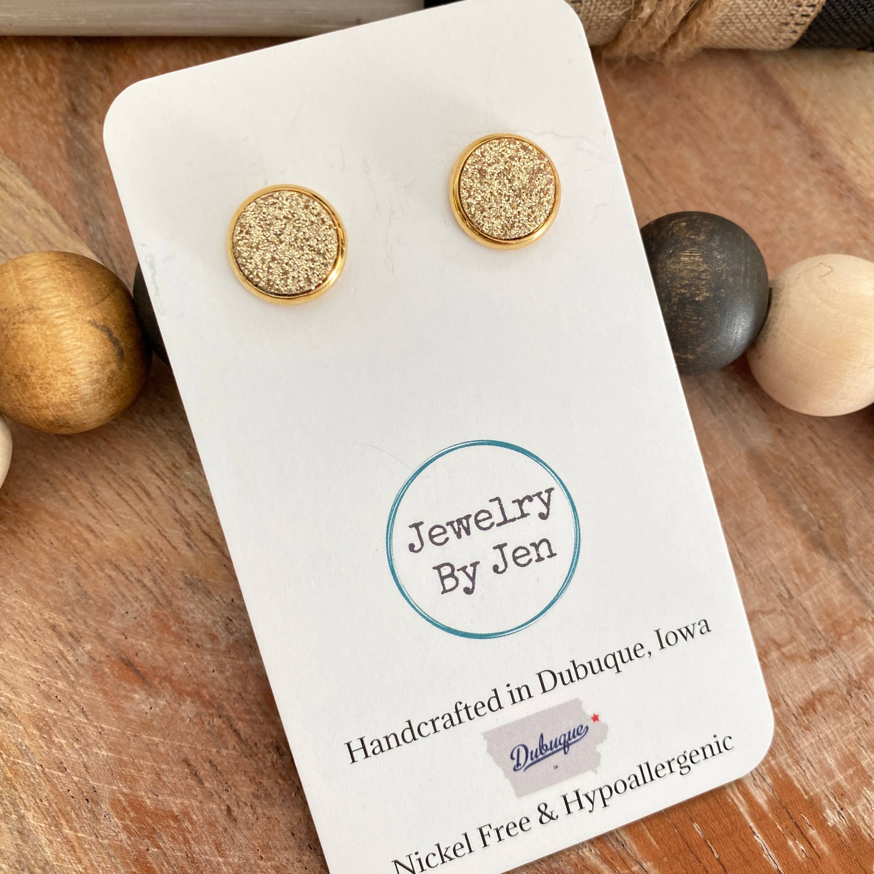 Jewelry By Jen - Vente Clous d'oreille - Boucles d'oreilles : Paillettes fines dorées2