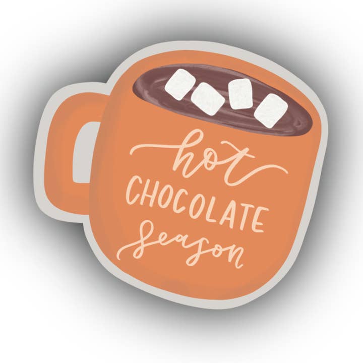 Hot Chocolate Mug Sticker, Fall Sticker, Laptop Stickers for wholesale by Scarlet Sunday Design Co