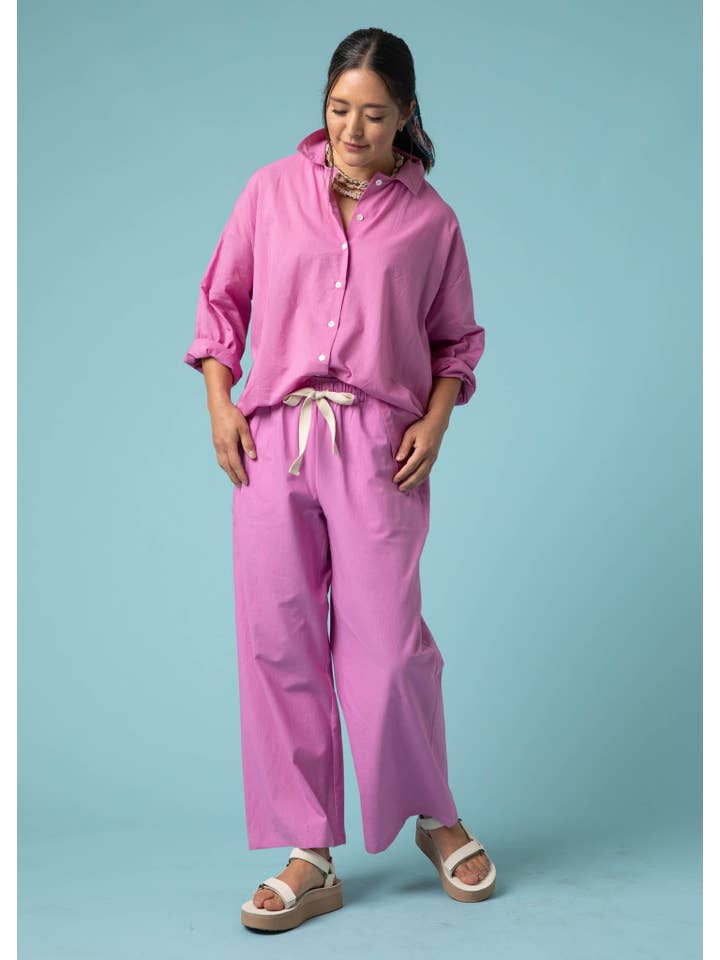 and for Good – Calças - Mulher por atacado – Calça Shore - Dahlia1