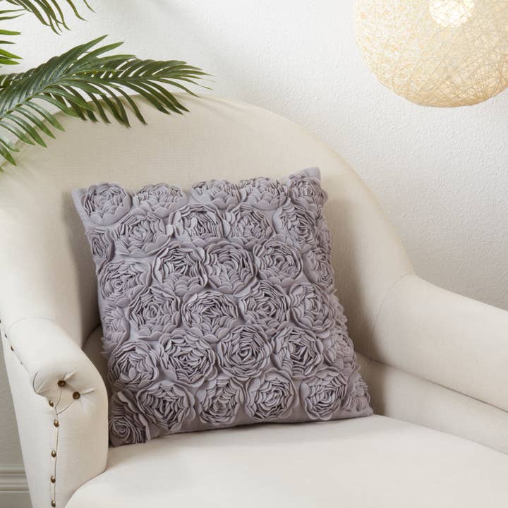 Saro Lifestyle - Vente Coussin décoratif - Coussin décoratif en feutre floral2