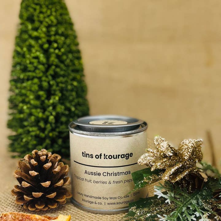 Kourage & co - Wholesale Jar/filled candle - Aussie Christmas Soy Wax Candle1
