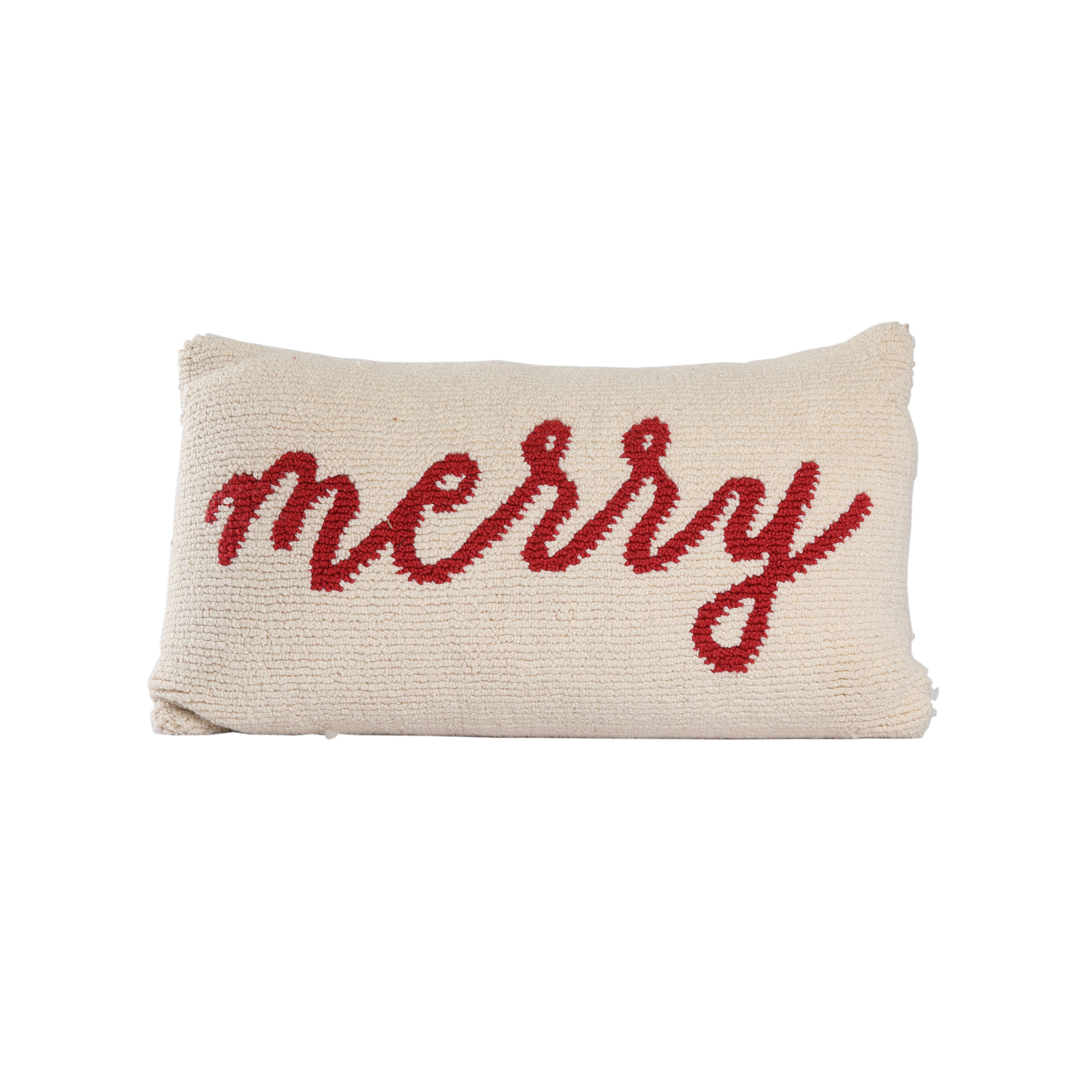 Vatican Homes - Wholesale Throw/Decorative Pillow - “Merry” Circular Knit Pillow