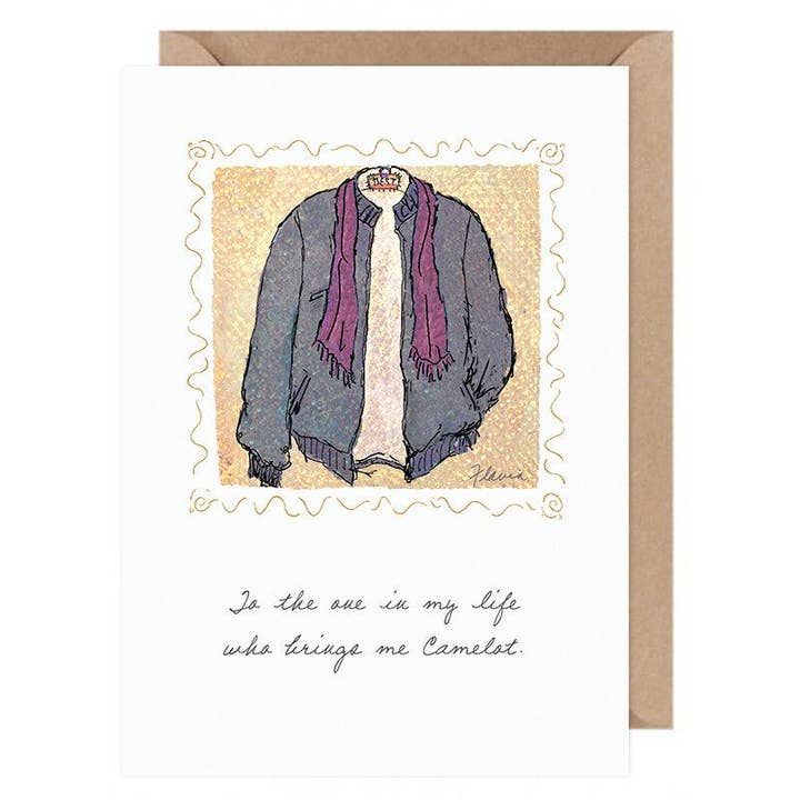 Ge mig Camelot... flavia kort av Flavia Weedn 100% bomull tillverkad i Schweiz 0003-2184 för wholesale av Flavia Art Studios
