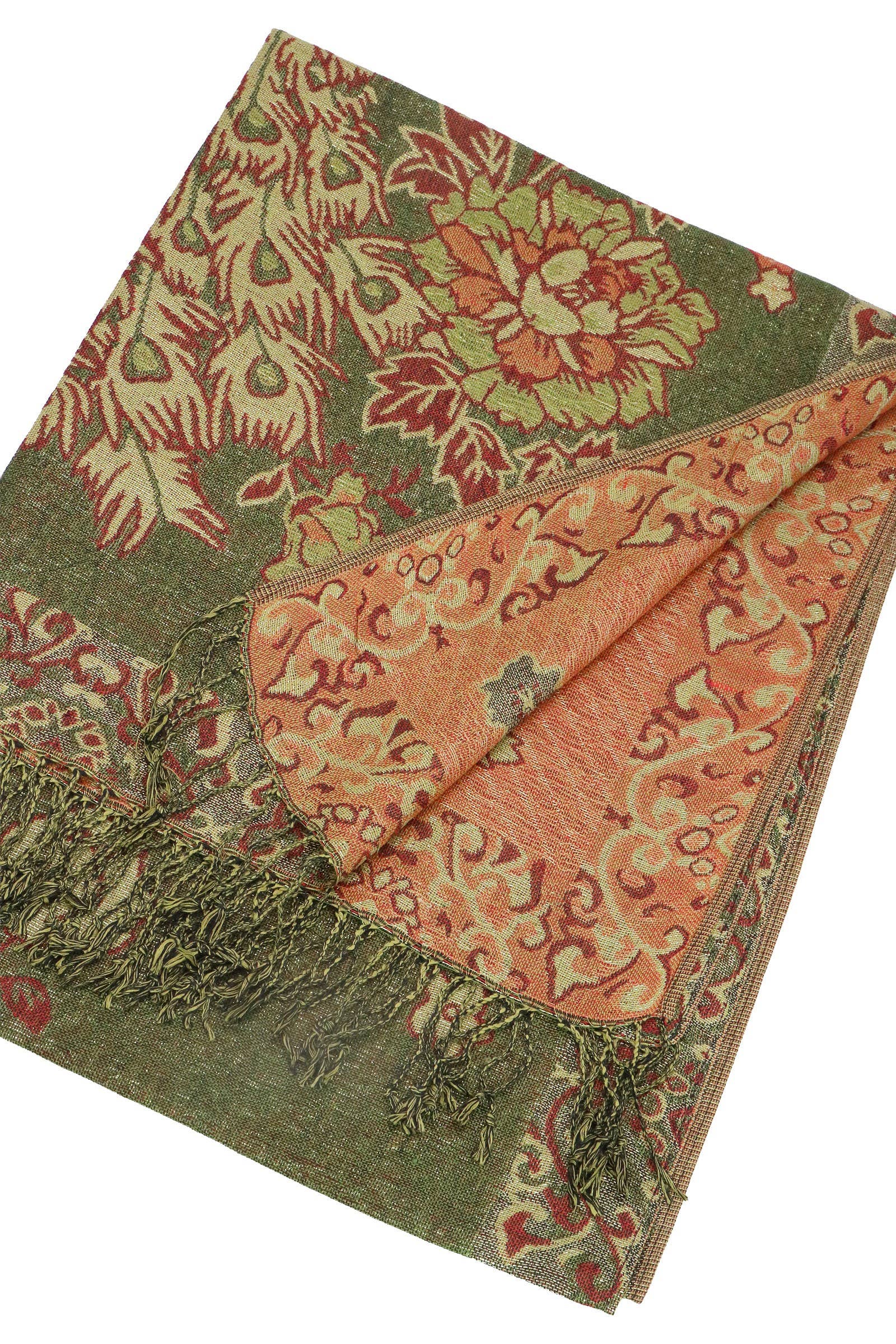 ASSORTED Peacock Peony Floral Metallic Pashmina Shawl Scarf for wholesale on Faire5
