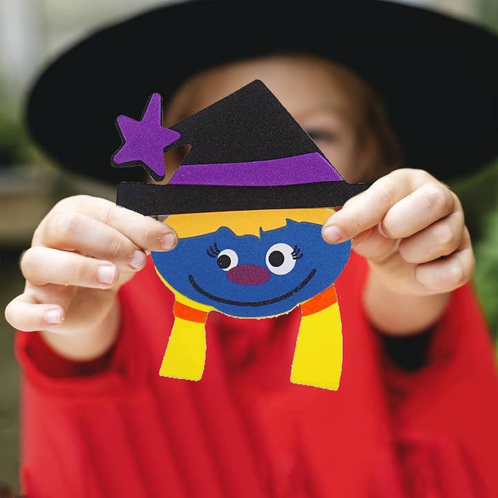 4E's Novelty - Wholesale DIY Craft Kit - 12Pack Halloween Foam Craft Kit for Kid with 4 Magnetic Face