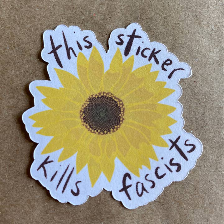 adesivo con girasole che uccide i fascisti per la vendita all'ingrosso da parte di AnneArchy