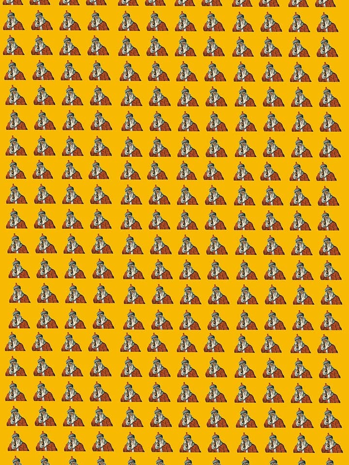 Manos arriba, Papá Noel con una pistola de Will Crawford, 1912, papel de regalo para venta al por mayor de Flashback Shop