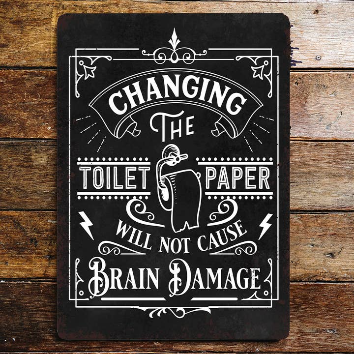 Placa metálica de papel higiénico para cambiar de baño para venta al por mayor de The British Metal Signs Company