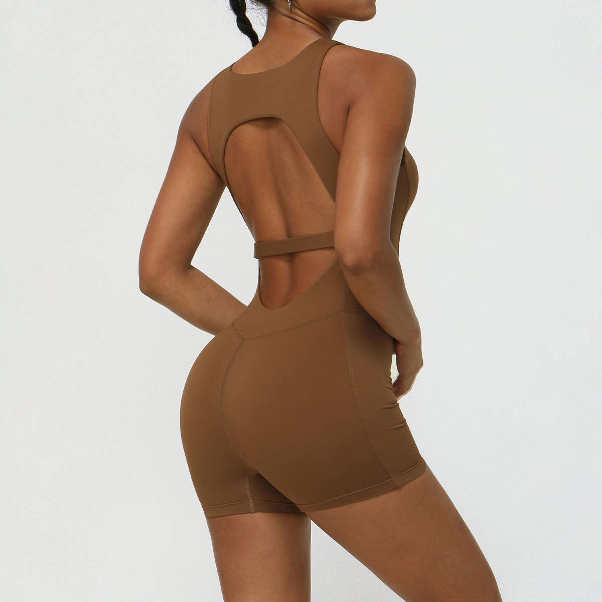 Crave by FW - Wholesale Jumpsuit - Women's - Hollow Back One Piece Workout Short Jumpsuit9