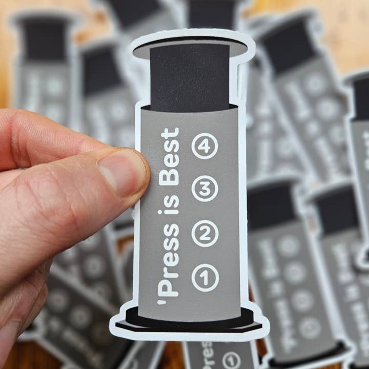 Sticker - Press Is Best (coffee series) for wholesale by OR8DESIGN