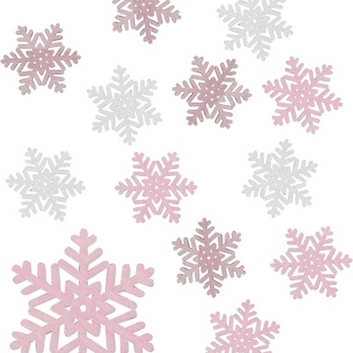 Copos de Nieve de Madera Blancos y Rosados para venta al por mayor de Sticker Varia