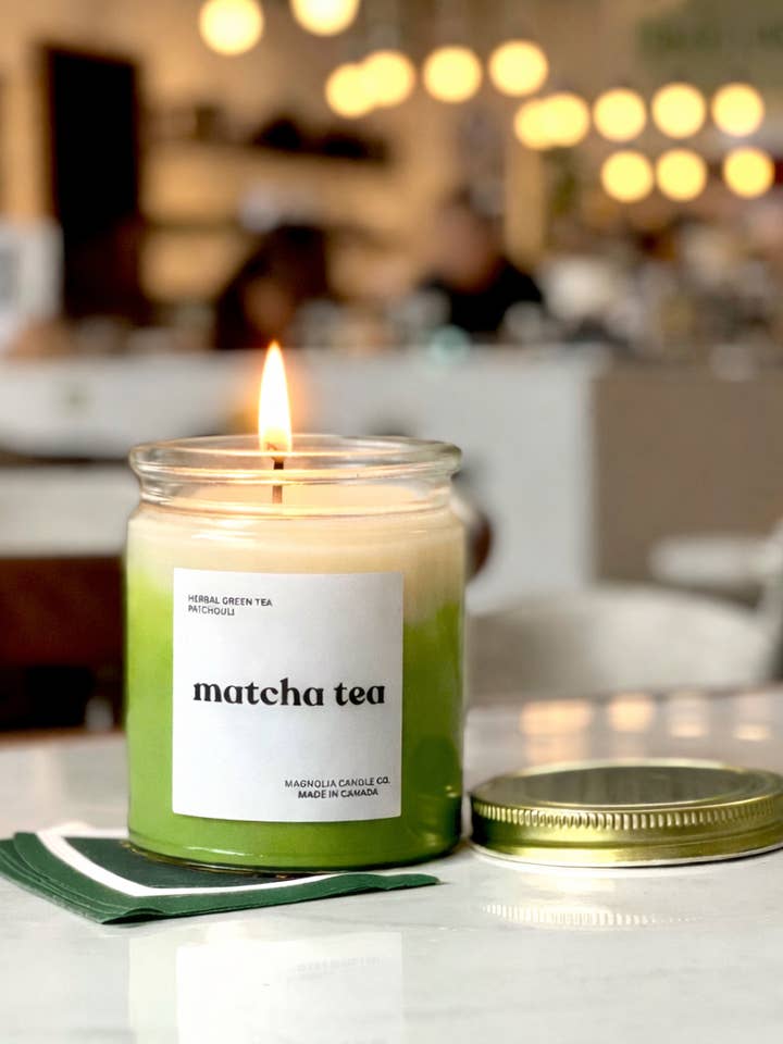 Bougie en cire de soja au thé matcha | 8oz | Non toxique pour la vente par Magnolia Candle Company