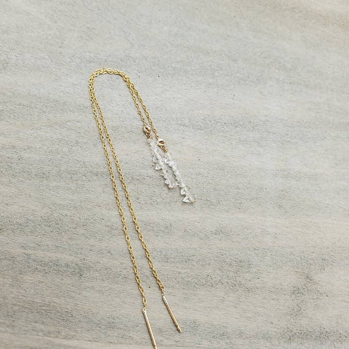 Herkimer Diamond Threader oorbel voor wholesale door Tela Bella Jewelry