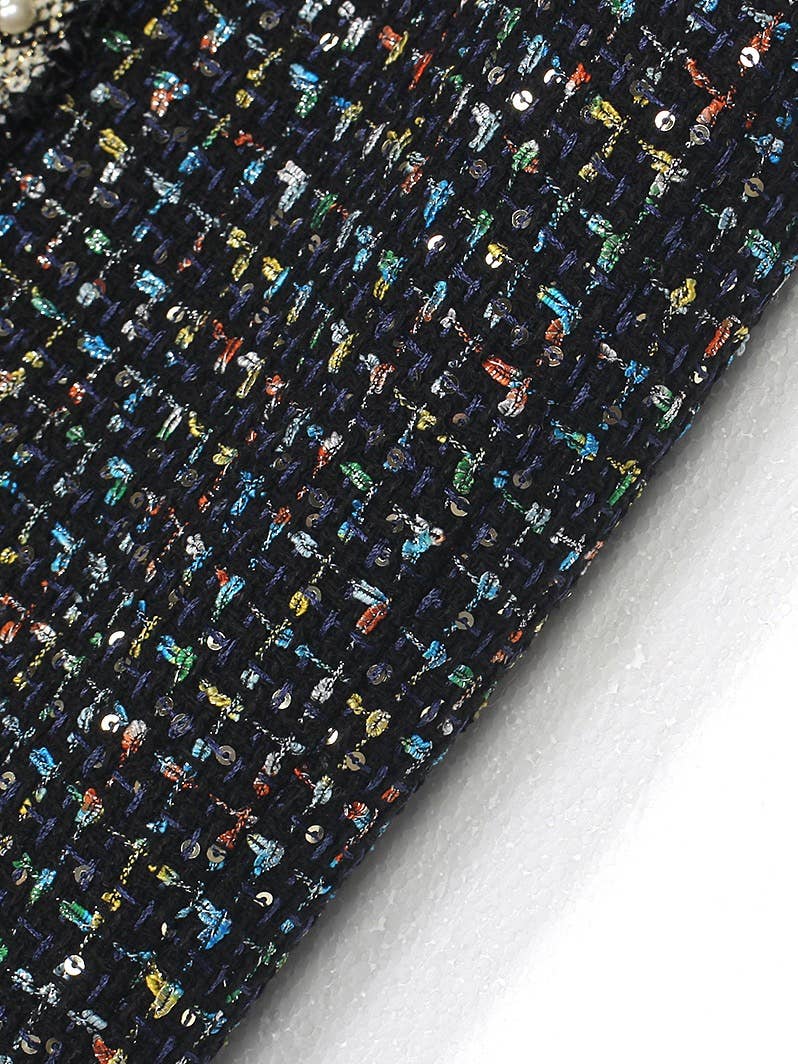 Couleur comme sur les photos Ensemble Veste et Jupe en Tweed Vintage Coloré à Sequins SET250Y en vente sur Faire12