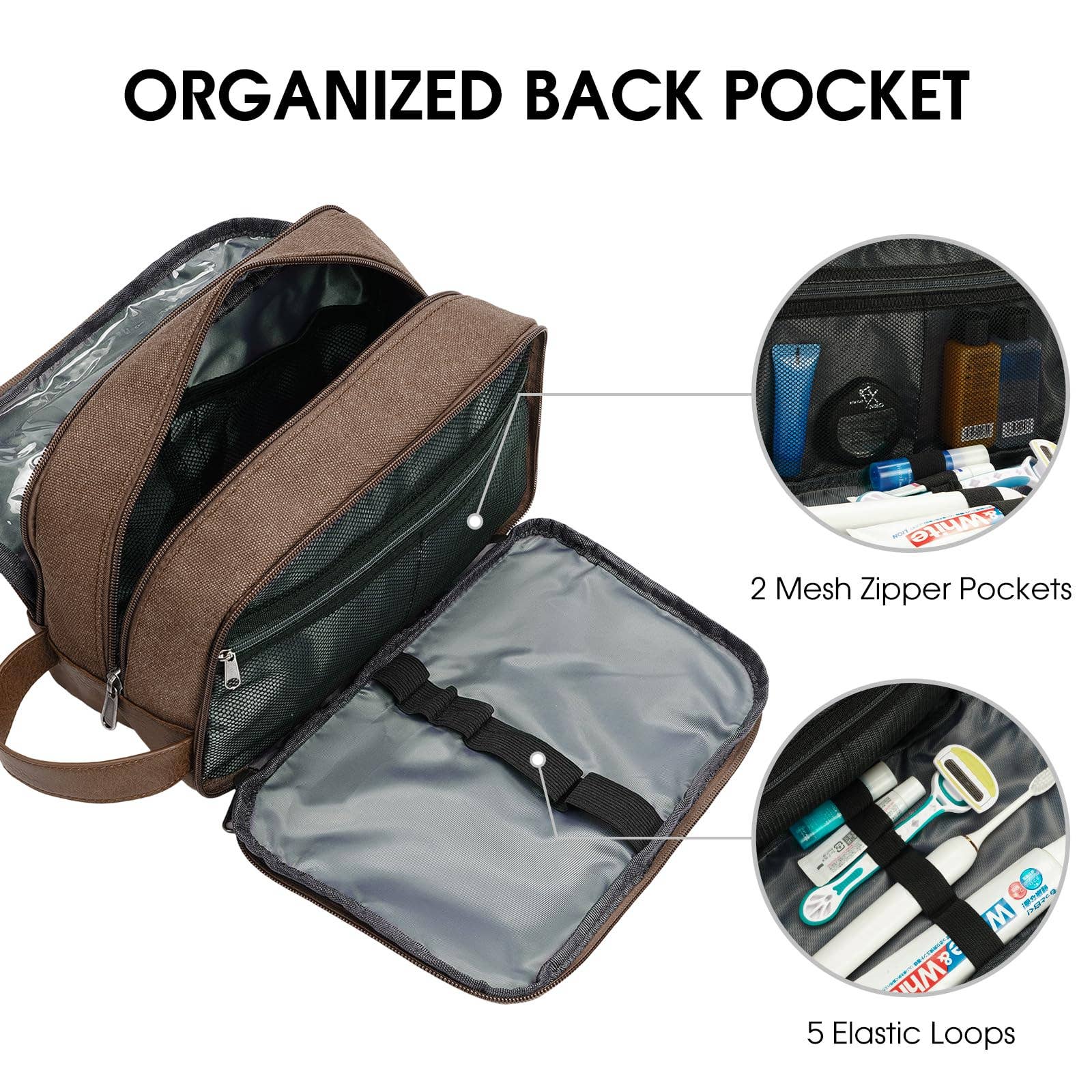 wandf - Wholesale Toiletry Bag - Men's - Canvas Travel Toiletry Shaving Bag Hanging Dopp Kit Unisex34