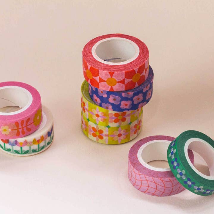 My Darlin' - Wholesale Washi Tape - Flower Tower 15mm • Retro Floral Washi Tape4