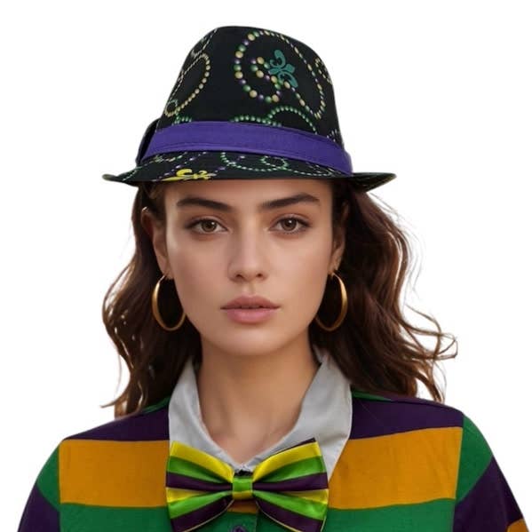 KBW Global Corp. - Wholesale Hat accessory – men's - Mardi Gras Fedora Hat0