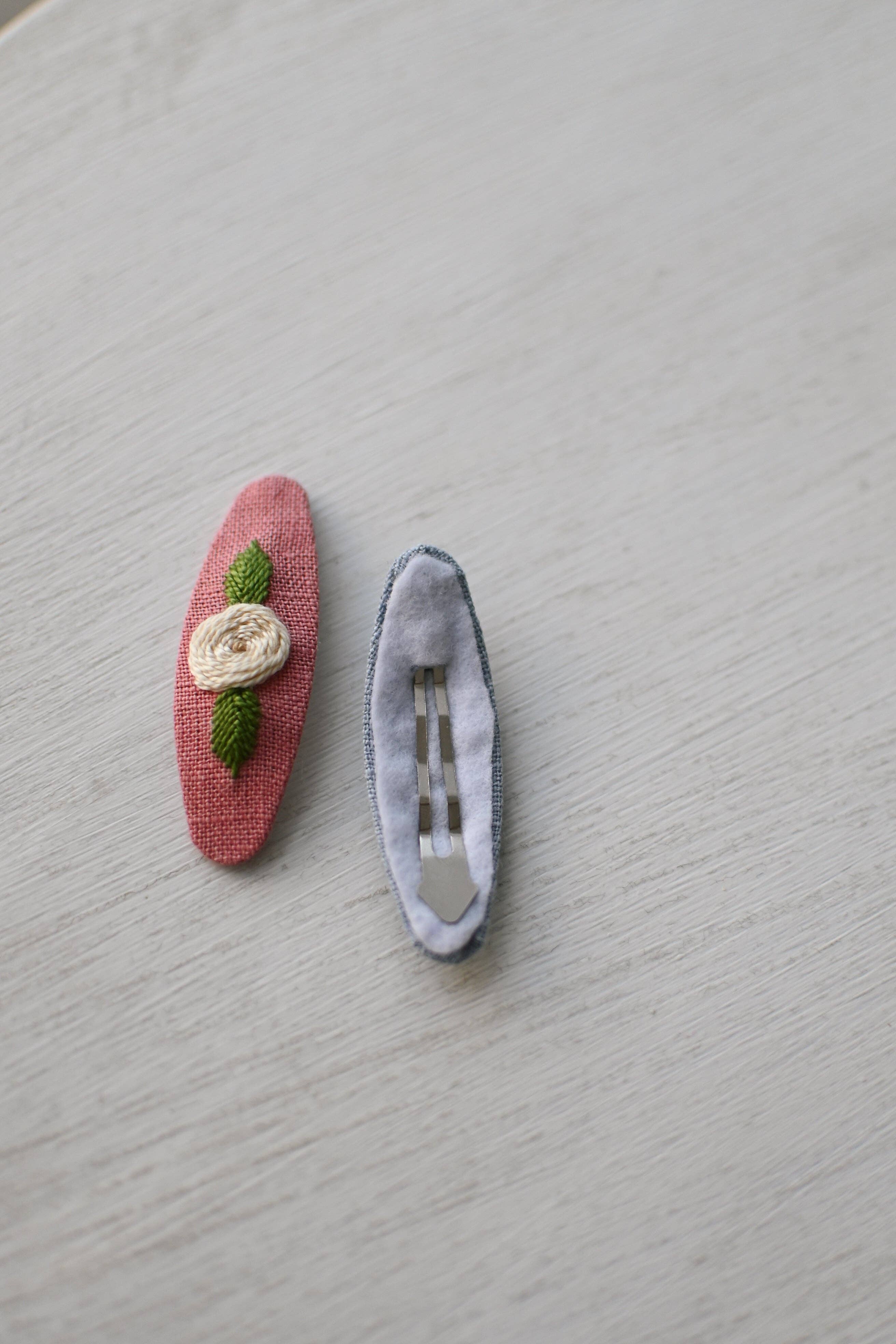 Lanika Atelier, Nika Korošec s.p. - Wholesale Hair Clip - Women's - Oval Hair clips Rose + dots3