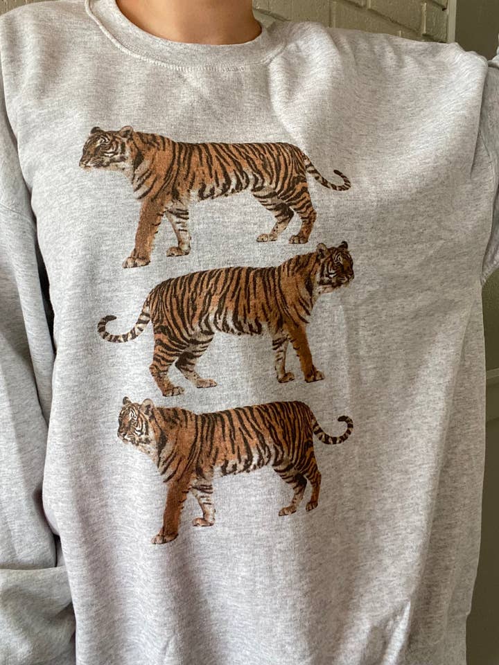 Wild Tiger Crewneck for wholesale by Sun Ray Company