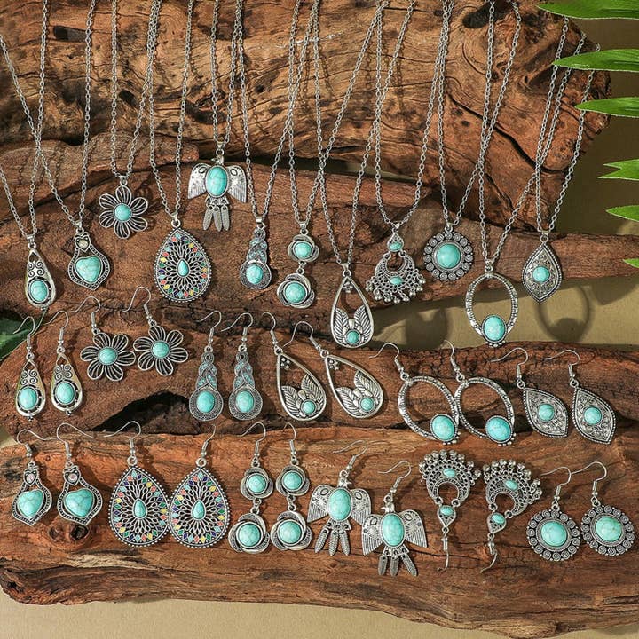 Magia Design - Wholesale Jewelry Set - Bohemian Turquoise Necklace and Earring Set