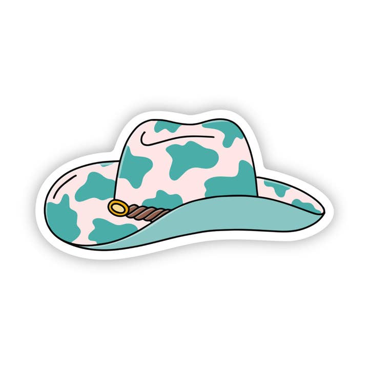 Big Moods - Wholesale Sticker - Teal Cowgirl Hat Sticker
