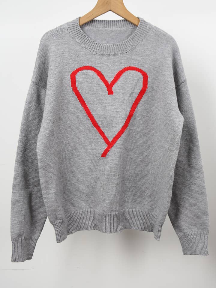 Hope & Sunshine - Wholesale Knit Sweater - Women's - Valentine's Heart Pullover Sweater54