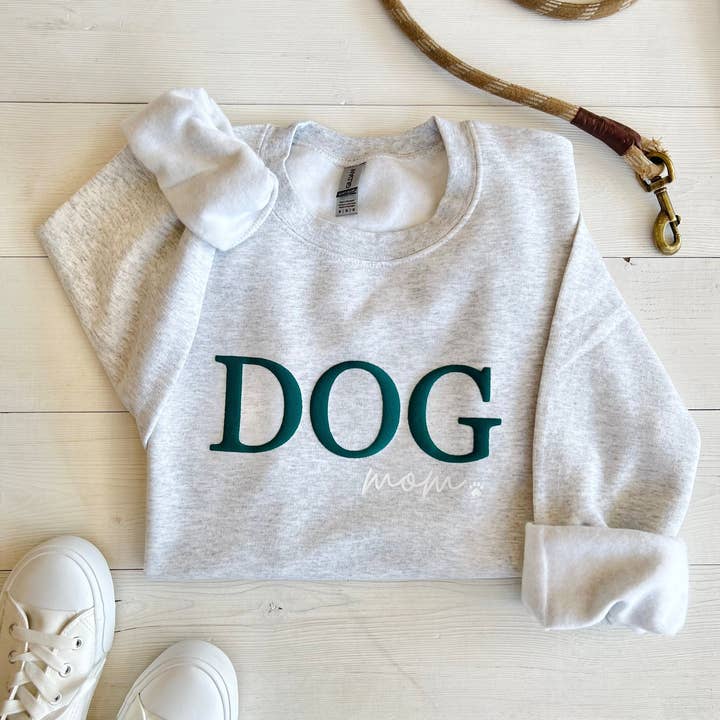 Up2ournecksinfabric - Wholesale Graphic Sweatshirt - Women's - Embossed Dog Mom Sweatshirt6