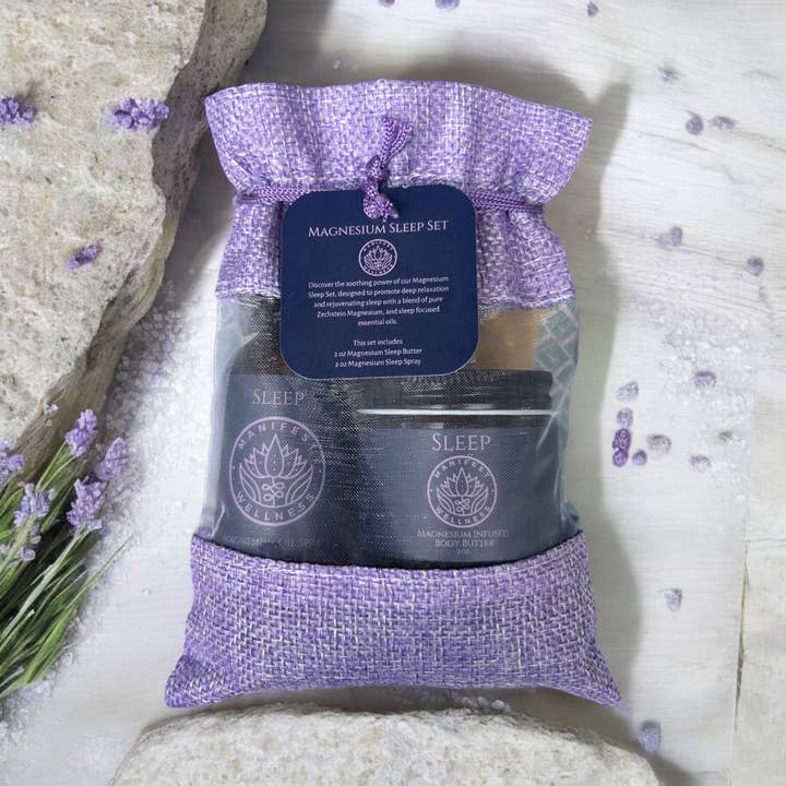 Manifest Wellness - Wholesale Bath & Body Set - Magnesium Sleep Set with Magnesium Infused Body Butter & Oil