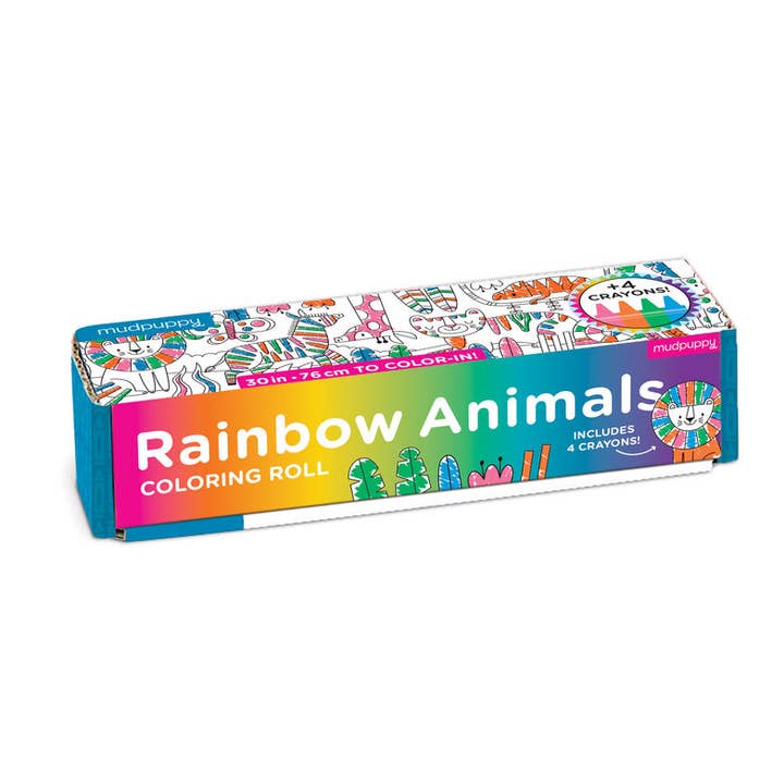 Mudpuppy Colouring Roll - Rainbow Animals for wholesale by Bobangles
