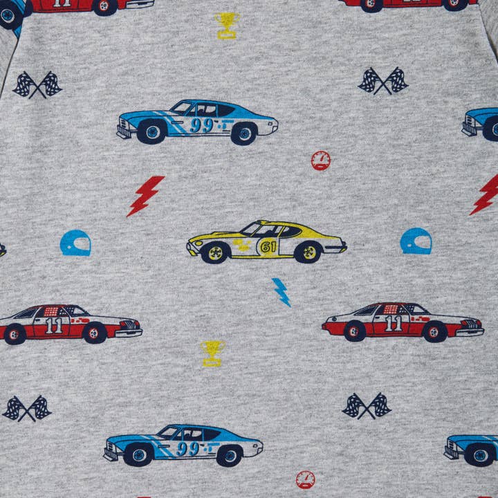 Grey Kids Race Car Print T-Shirt for wholesale on Faire