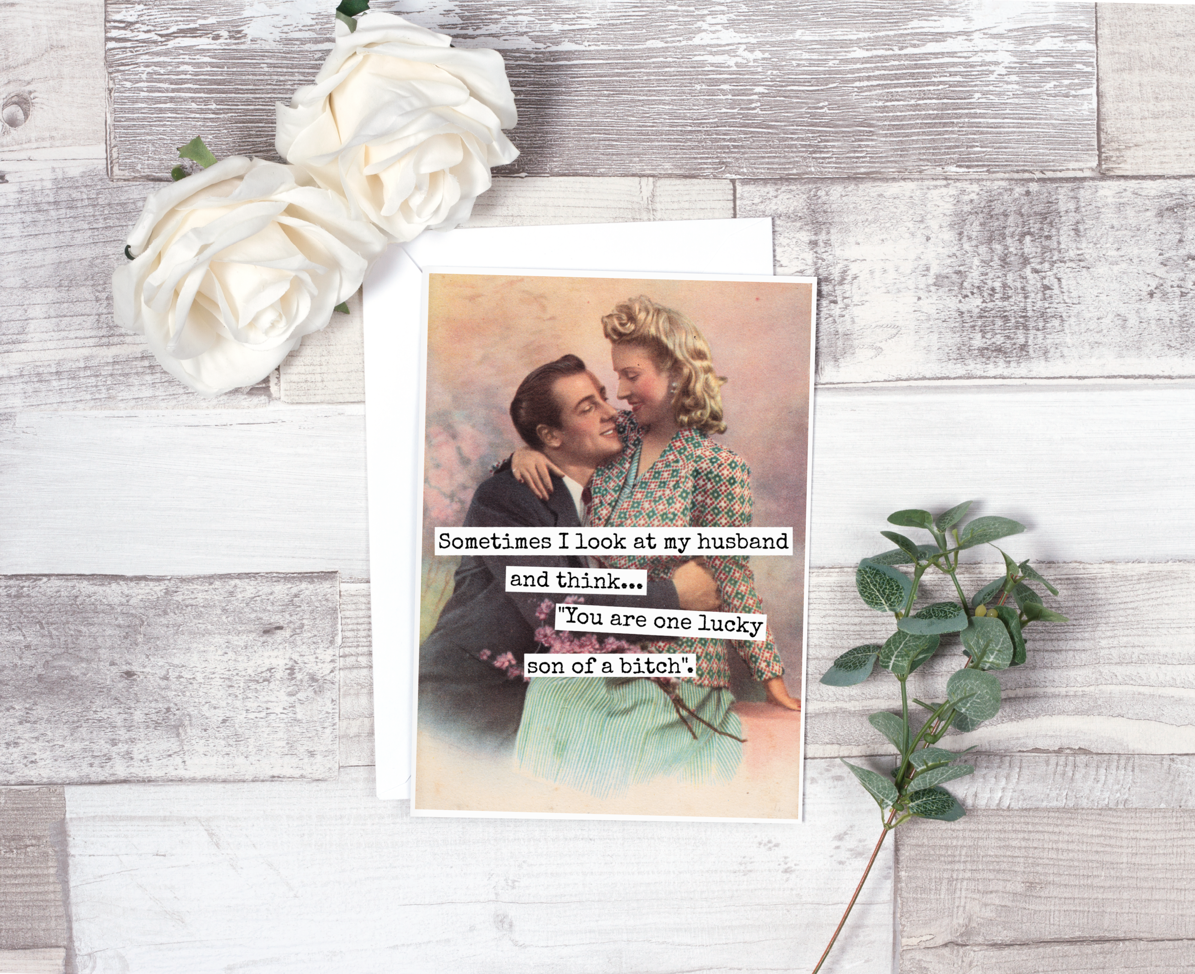 Raven's Rest Studio - Vente Cartes de déclaration d'amour - Parfois, je regarde mon mari et je pense...2
