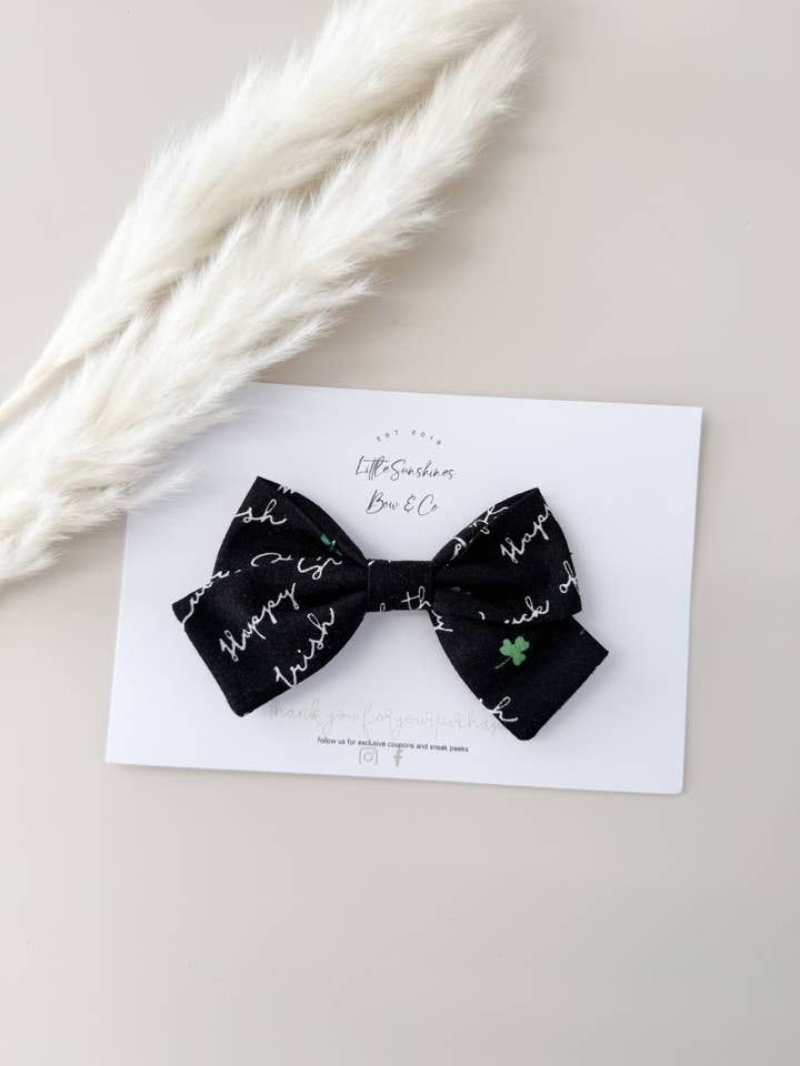 St Patricks Day St Patricks Day Pinwheel Bow for wholesale by Little Sunshines Bow & Co