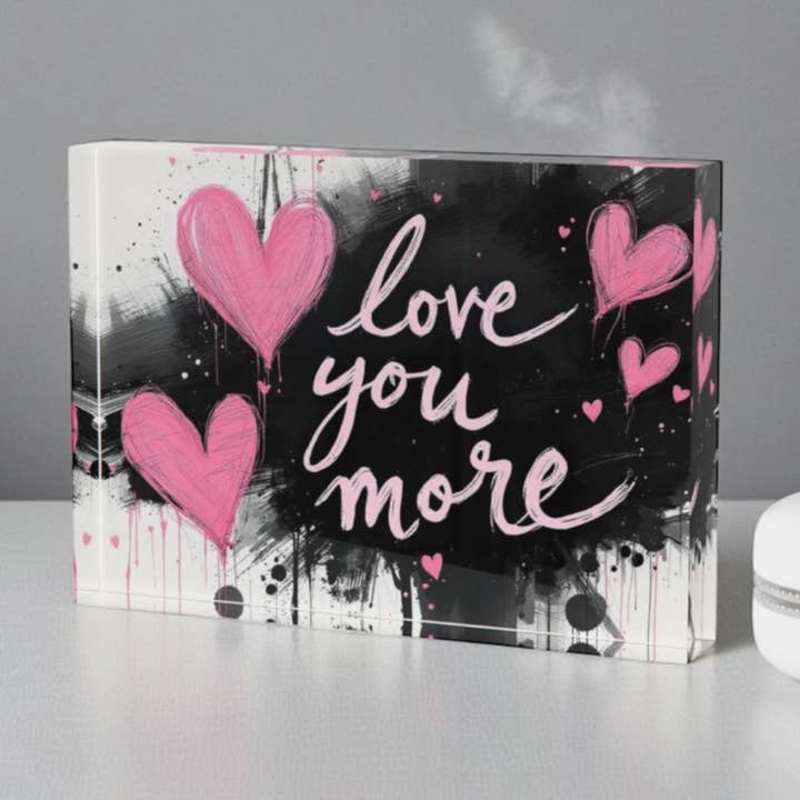 Love You More Crystal Block Paperweight Decor for wholesale by Resinate By KS / by KRISTIN SMITH