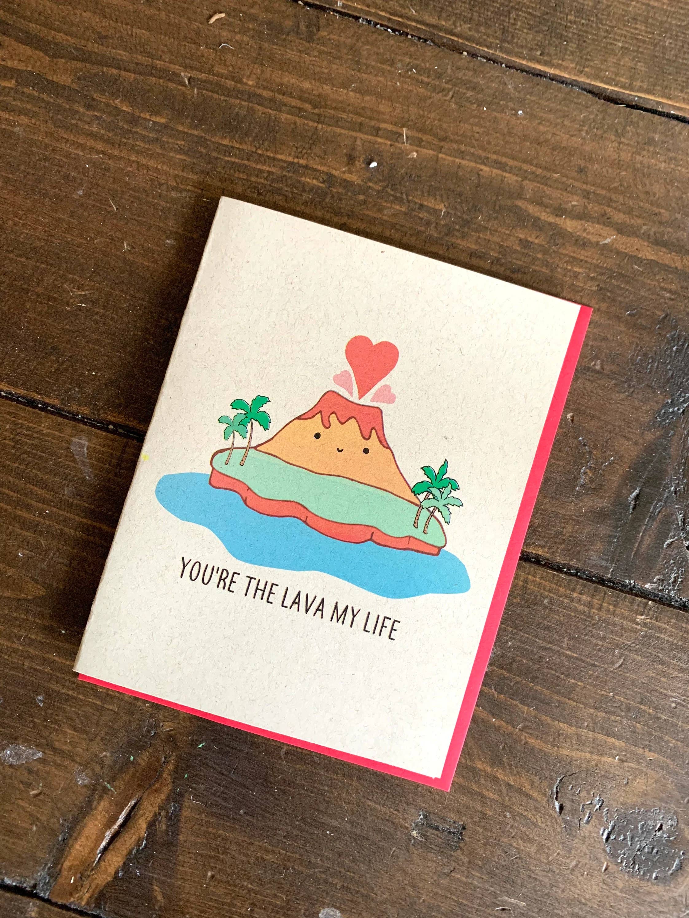 Papermain - Wholesale Valentine's Day Card - Lava My Life Volcano Card - Hawaiian Valentines, Hawaii Love Card2