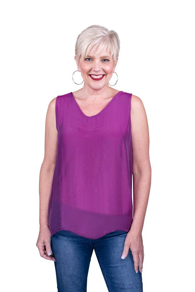 TINA Stephens Italy/Tees By Tina - Wholesale Tank Top - Women's - Dina Silk V-Neck Tank (BT204)26